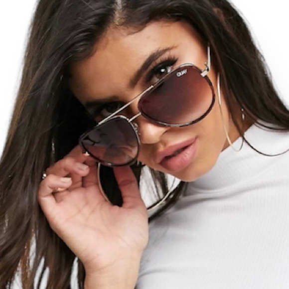 Quay Australia Accessories - QUAY All In Sunglasses Tortoise Frame Brown Gradient Lenses Aviators Unisex NWT